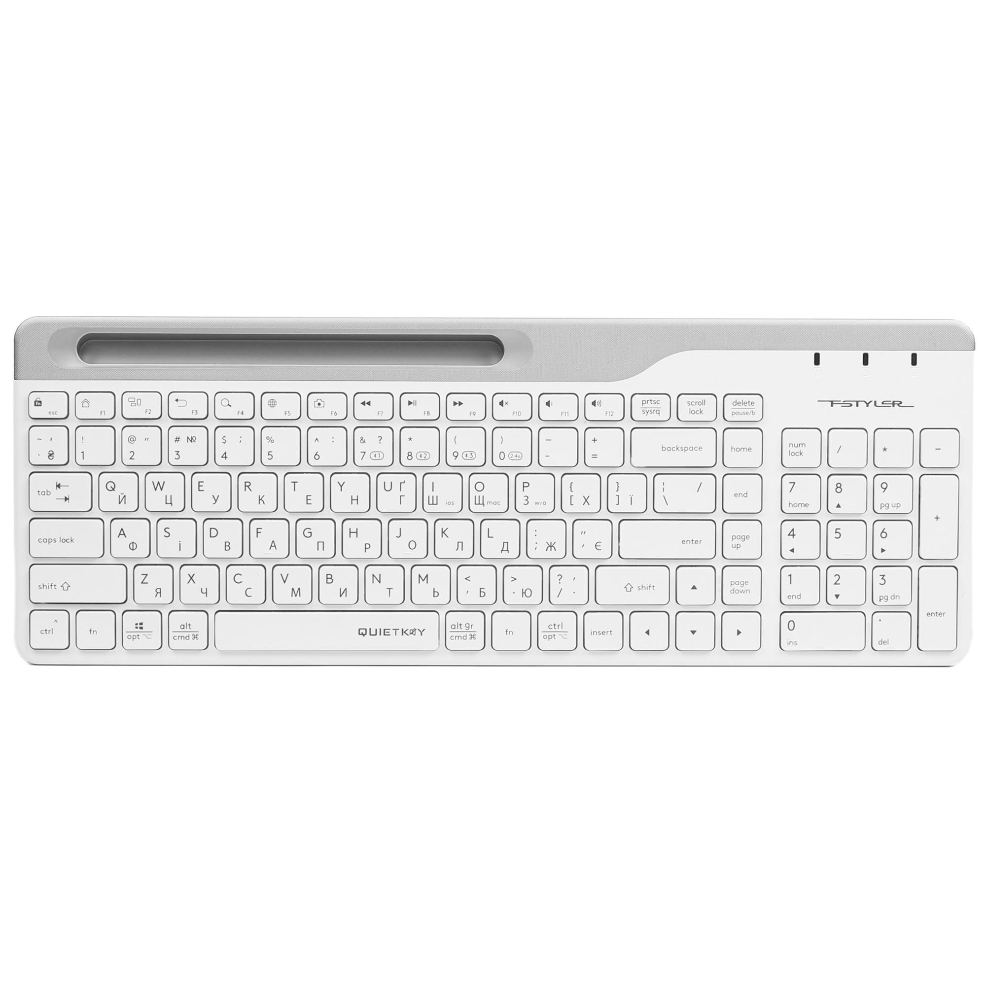 Клавіатура бездротова A4Tech Fstyler FBK25 White 