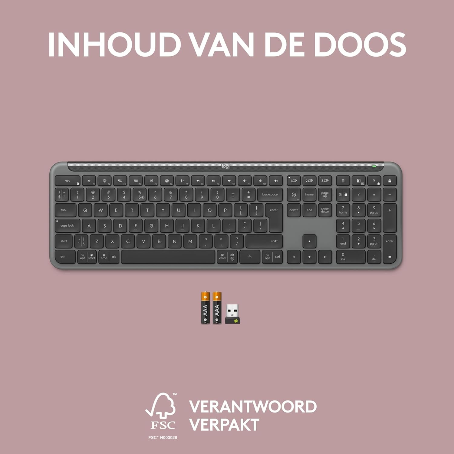 Клавiатура бездротова Logitech Signature Slim K950 US Graphite USB (920-012465)