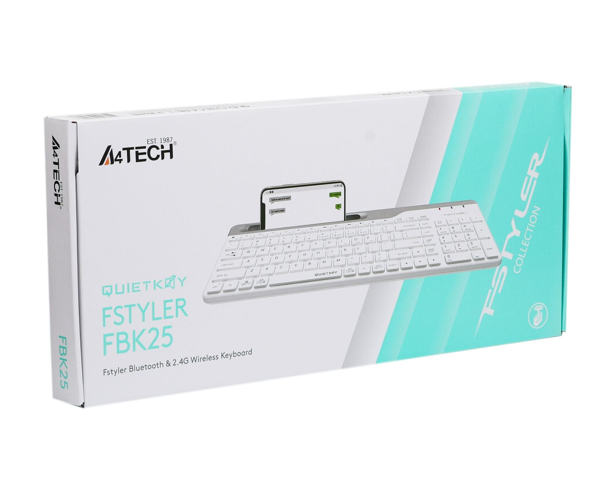 Клавіатура бездротова A4Tech Fstyler FBK25 White 